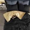 Двойно спално бельо Златисто Черно